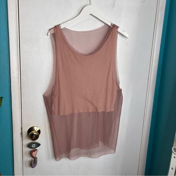 ALO Yoga Pink Mesh Tank Top - Picture 4 of 9